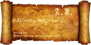 Károly Mária névjegykártya