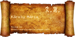 Károly Mária névjegykártya