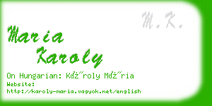 maria karoly business card